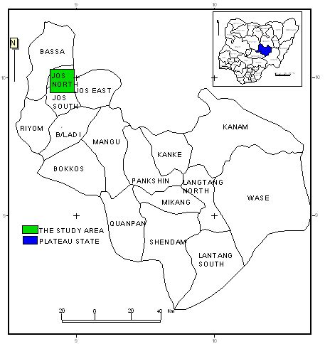 Map of Plateau State showing the study area and other local... | Download Scientific Diagram