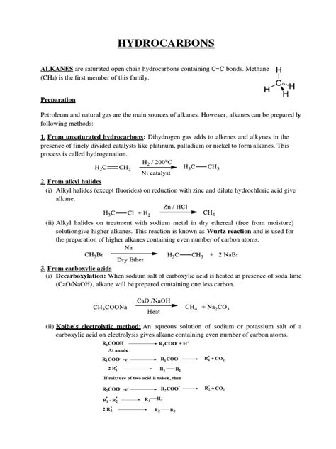 Hydrocarbons (Alkanes and Alkenes) | PDF | Alkane | Alkene