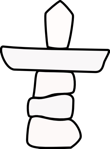 Nunavut Canada Inukshuk No Colour Clip Art at Clker.com - vector clip ...