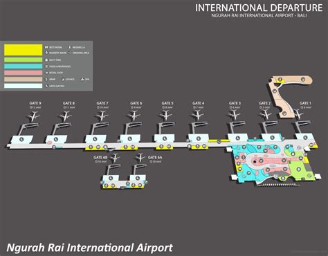 Denpasar Airport International Terminal Map - Ngurah Rai International Airport - Ontheworldmap.com