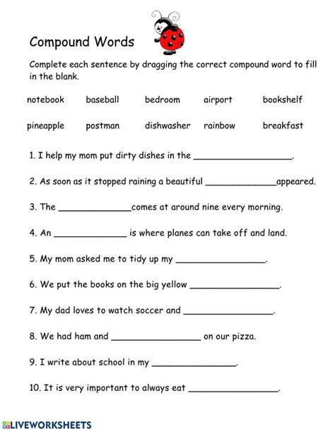 Compound Words: Interactive Worksheet