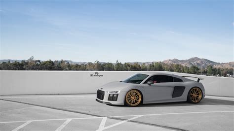 Gold Matter: Custom Gray Audi R8 Sitting on Gold Vorsteiner Wheels — CARiD.com Gallery