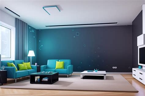 Premium AI Image | 3d animated Digital advanced Living room interior decor advanced electric ...