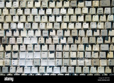 old computer keyboard buttons in wrong order close up Stock Photo - Alamy