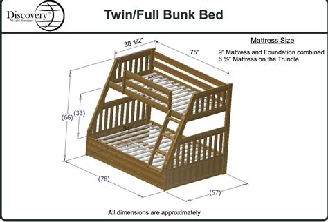 Discovery World Furniture Twin over Full Honey Mission Bunk Bed – KFS ...