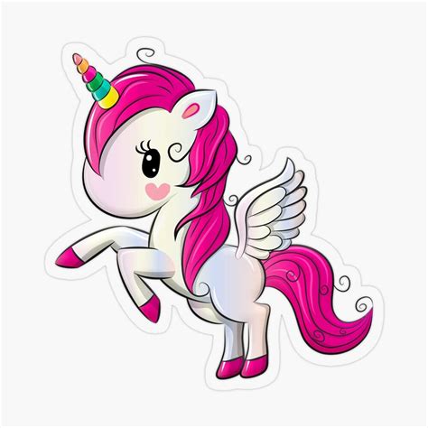 Pegatina ''Unicornio rosa' de Aldereva | Imagenes de unicornios, Fotos de unicornios kawaii ...