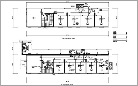 First and second floor HVAC plan of corporate office dwg file - Cadbull