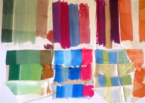 4) Disperse Dyeing: Colour mixing and testing, Again colours were derived from colours of ...