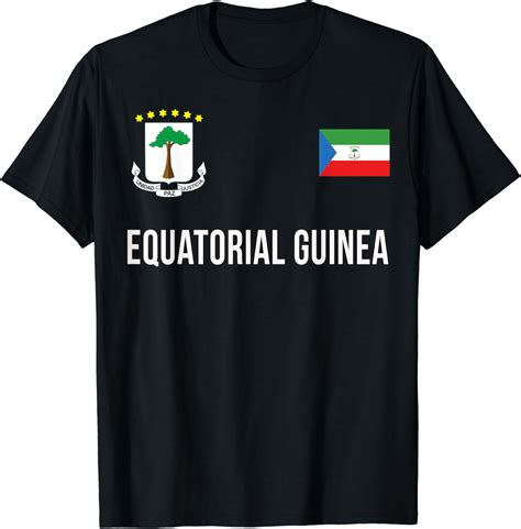 Equatorial Guinea Sports-style Flag and Emblem Design T-Shirt : Amazon.co.uk: Fashion