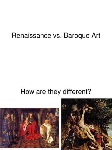 Renaissance Vs Baroque Art | PDF