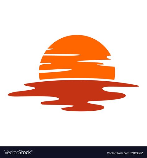 Beautiful sunset logo half sun mirage logo icon Vector Image