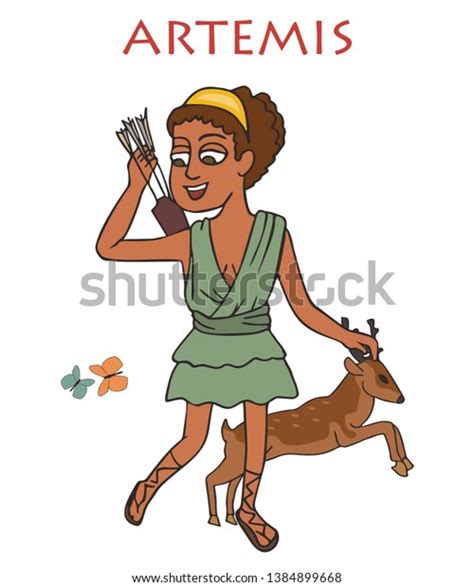 Cartoon Artemis Greek Goddess Funny Vector Stock Vector (Royalty Free) 1384899668 | Shutterstock