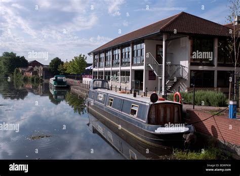 Waterfront Restaurant and barge, Chelmsford, Essex, UK Stock Photo - Alamy