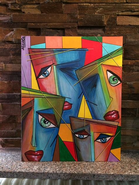 "Teatro" acrylic on canvas | Cubist art, Canvas art painting, Abstract ...