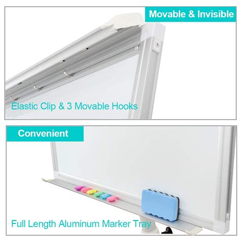 Dexboard Mobile Dry Erase Easel 40 x 28 inch, Rolling Magnetic ...