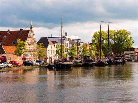 Streets and Canals of Leiden Town, Netherlands Stock Image - Image of ...