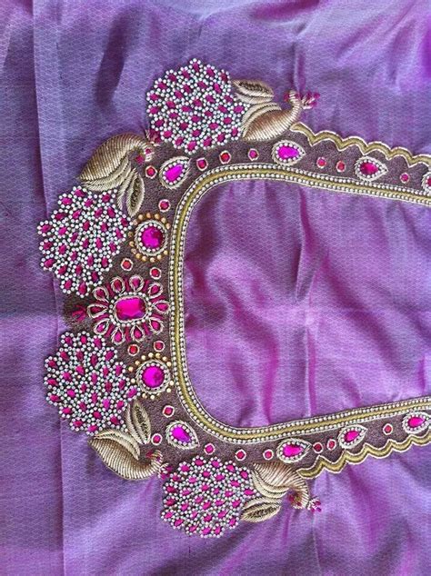 Embroidery Works, Hand Embroidery Design Patterns, Beaded Embroidery, Hand Work Blouse Design ...