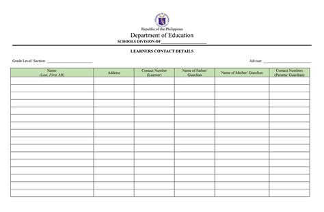 Learner's Profile Template - Republic of the Philippines Department of Education SCHOOLS ...