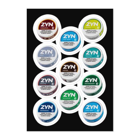 Zyn All Flavors Sticker Sheet Nicotine Pouch Inspired Stickers - Etsy