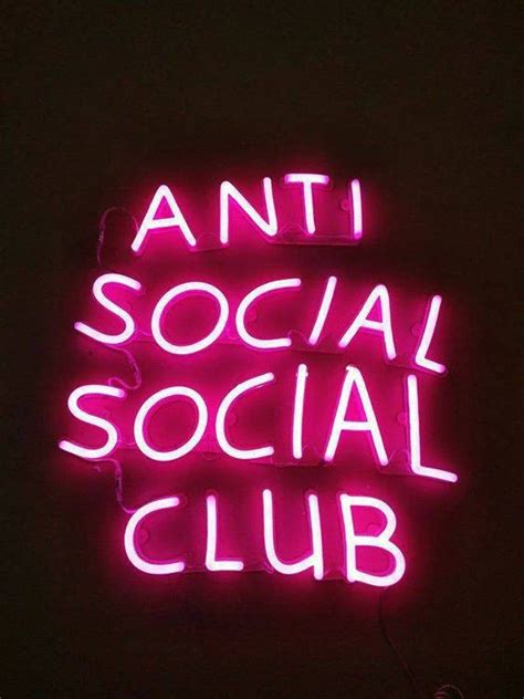 Anti Social Club Neon Led Sign Custom Logo Light Sign Any | Etsy | Pink ...