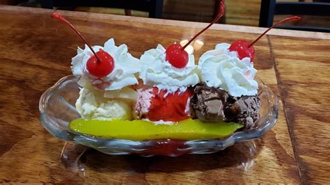 You can now order a pickle split ice cream sundae