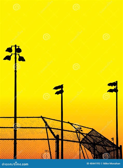 Baseball Field Silhouettes Royalty Free Stock Photo - Image: 4844195