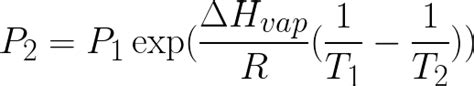 Vapor pressure (Given temperature,pressure, enthalpy of vaporization)