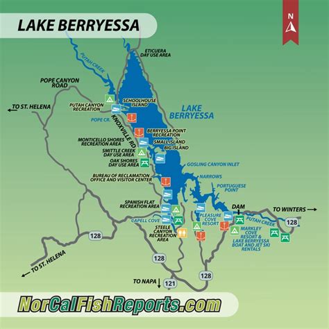 Lake Berryessa - Winters, CA - Fish Reports & Map