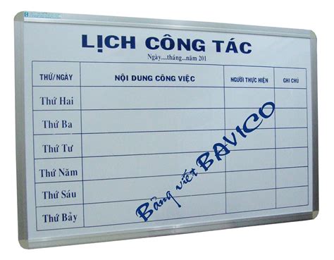 Nhà Phân Phối Bảng Lịch Công Tác Tuần nhaphanphoibavico.com