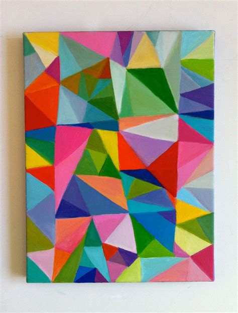 Abstract Painting / Triangles | Geometric painting, Canvas painting, Easy canvas painting