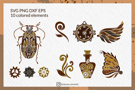 Modern Steampunk Symbol, Steampunk SVG Bundle vol.2 By Zenart Studio by Tatyana Matsiushkova ...