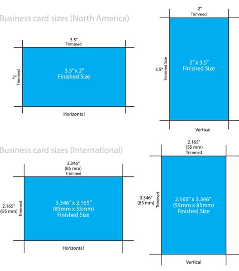 Business Card Dimension / Business Card Size & Dimensions, Standard ...