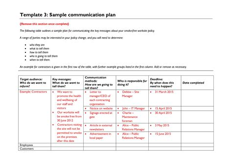 37 Simple Communication Plan Examples (+ Free Templates) ᐅ TemplateLab