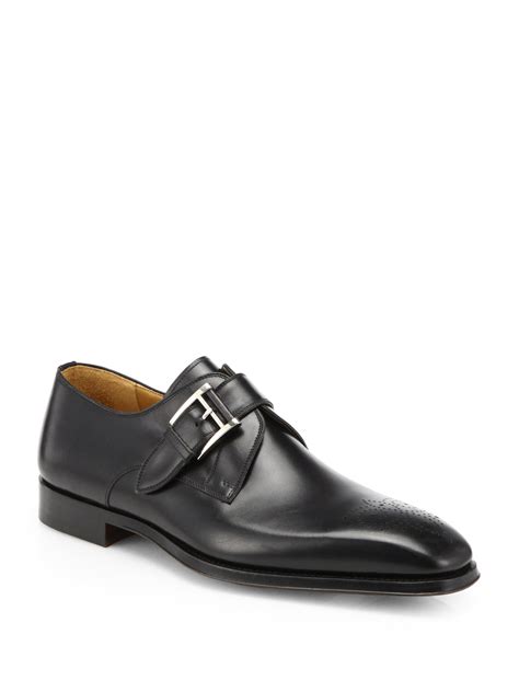 Saks fifth avenue Saks Fifth Avenue By Magnanni Leather Monk-Strap Dress Shoes in Black for Men ...