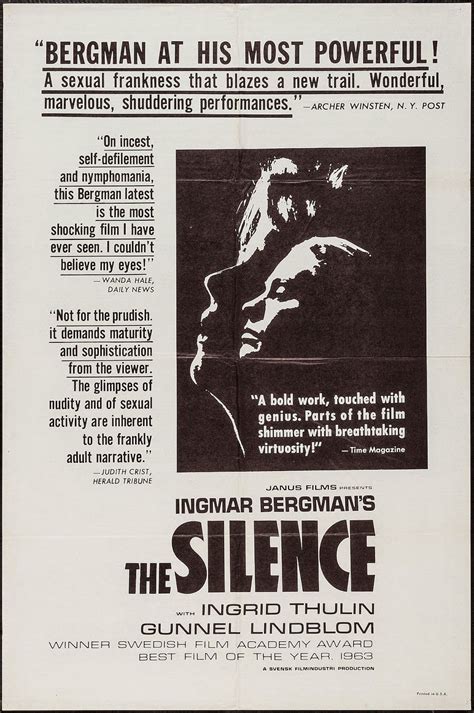 The Silence. 1963. Directed by Ingmar Bergman. Starring Ingrid Thulin and Gunnel Lindblom ...