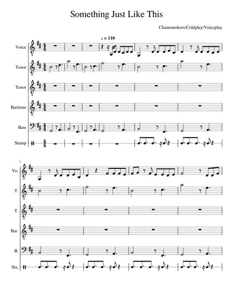 Something_Just_Like_This Sheet music for Vocals, Tenor, Bass, Baritone ...