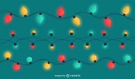 Colored Christmas Lights Design Pack Vector Download