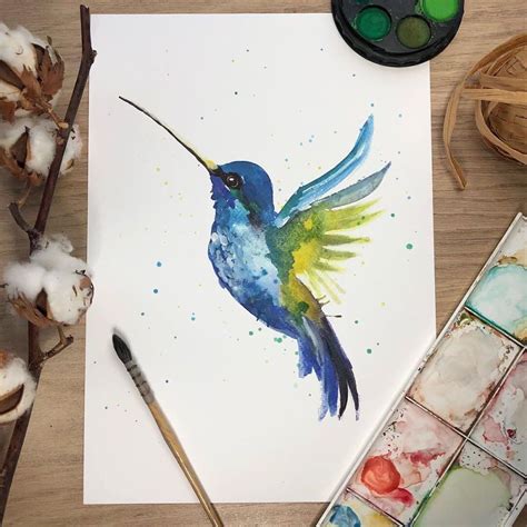 Hummingbird | Watercolor hummingbird, Watercolor, Watercolor paintings tutorials