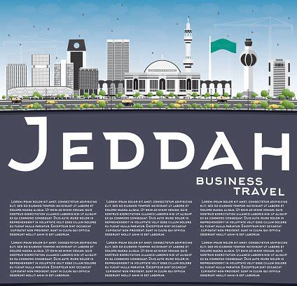 Jeddah Skyline With Gray Buildings, Blue Sky And Copy Space. Stock Clipart | Royalty-Free ...