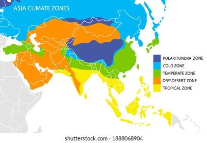 Asia Climate Zones Map Geographic Infographics Stock Illustration ...