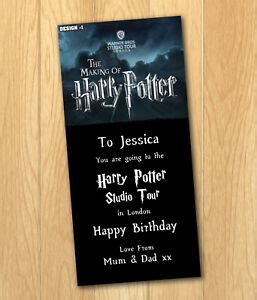 Harry Potter Studio Tour Gift Ticket Personalised | eBay