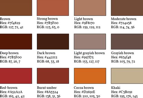 Brown Aesthetic Color Palette With Hex Codes - Goimages Talk