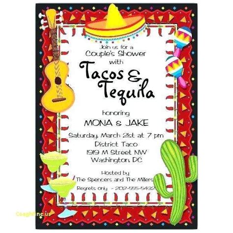 Taco Party Invitation Template Free - Cards Design Templates