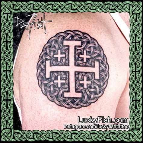 Celtic Jerusalem Cross Tattoo — LuckyFish, Inc. and Tattoo Santa Barbara