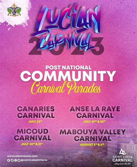 Carnival 2023 Calendar – Saint Lucia Carnival