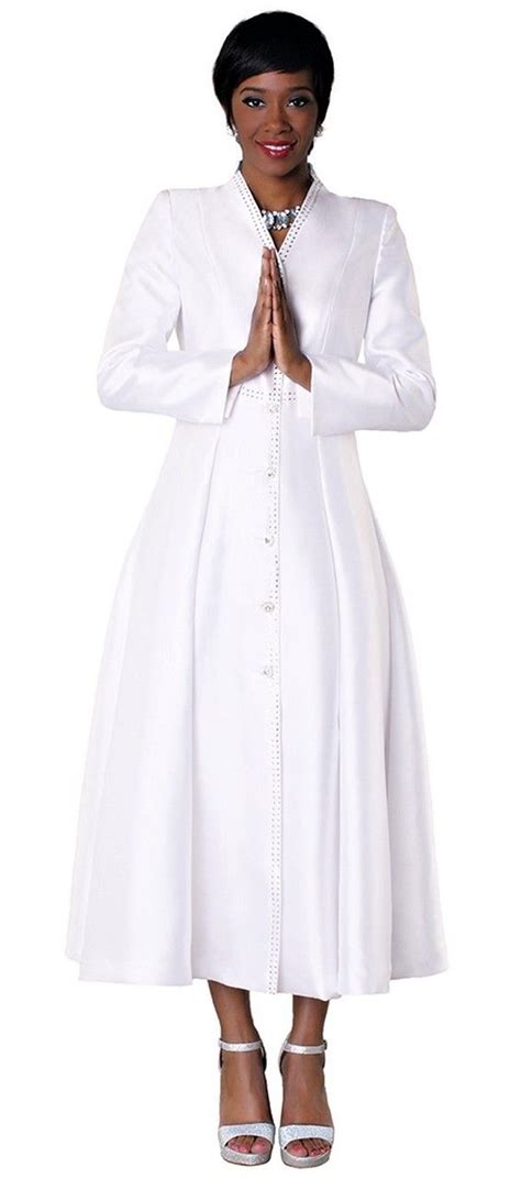 05. Ladies 1-Piece Preaching Dress In White - Divinity Clergy Wear ...