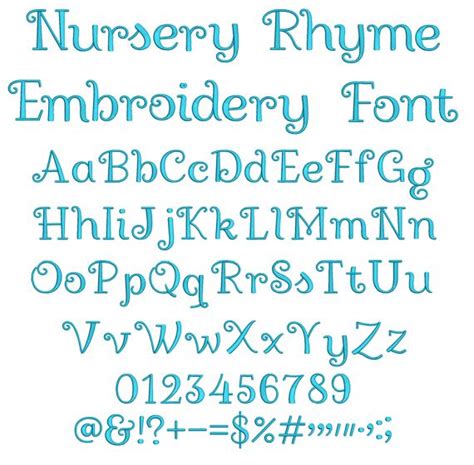 Nursery Rhyme Embroidery Font | Machine Embroidery Designs by JuJu Machine Embroidery Applique ...