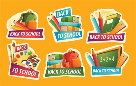 Back to School Sticker Set 5195034 Vector Art at Vecteezy