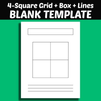 4-Square Grid + Box + Lines - Blank Template - Printable by structureofdreams