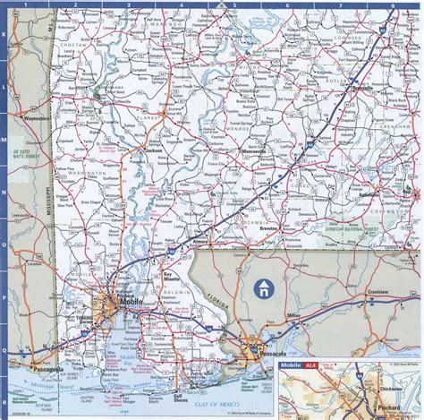 Alabama Southern detailed road map. Show state map of Alabama